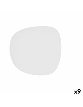 Prato de Jantar Bidasoa Fosil Branco Cerâmica Quadrado 21,1 x 20,3 x 2,3 cm (9 Unidades)