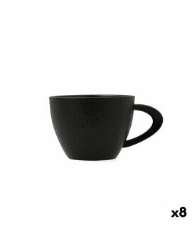 Taza Bidasoa Fosil Negro Cerámica Alúmina 220 ml (8 Unidades)