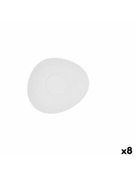 Prato Bidasoa Fosil Branco Cerâmica Alumina 15,8 x 13,8 x 2 cm Café (8 Unidades)