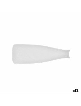 bandeja de aperitivos Bidasoa Fosil Branco Cerâmica Alumina Garrafa 31 x 10,1 x 4 cm (12 Unidades)