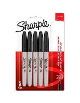 Rotulador permanente Sharpie Preto 5 Unidades