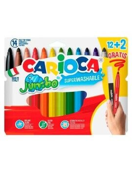 Conjunto de Canetas de Feltro Carioca Jumbo 14 Unidades