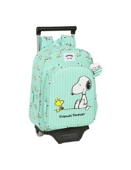 Mochila Escolar com Rodas Snoopy Friends Forever Menta (26 x 34 x 11 cm)