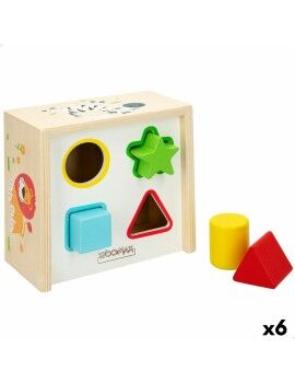 Puzzle Infantil de Madeira Woomax Formas 13,5 x 7,5 x 13 cm (6 Unidades)