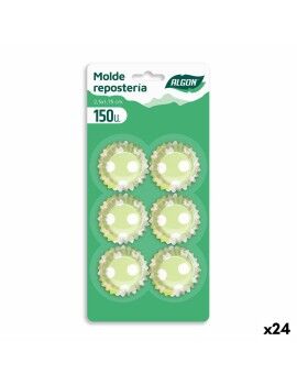 Moldes para Magdalenas Algon Verde Lunares Desechables (150 Piezas) (24 Unidades)