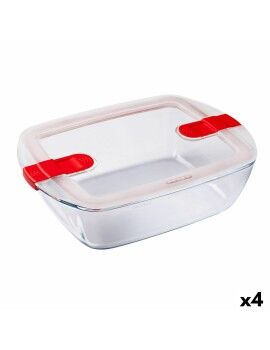 Lancheira Hermética Pyrex Cook & Heat 2,5 L Transparente Vidro (4 Unidades)