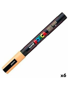 Rotulador de tinta acrílica POSCA PC-3M Laranja claro 0,9-1,3 mm (6 Unidades)