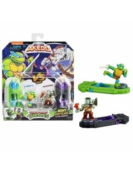 Figuras de combate Teenage Mutant Ninja Turtles Legends of Akedo: Leonardo vs Rocksteady