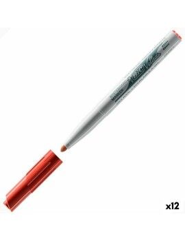 Rotulador Bic Velleda 1741 Ardósia branca Vermelho (12 Unidades)