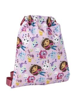 Mochila saco infantil Gabby's Dollhouse Cor de Rosa 27 x 33 cm