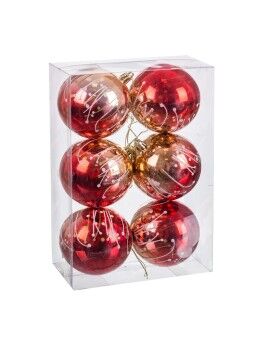 Bolas de Natal Vermelho Plástico Ø 8 cm 24 X 8 X 16 CM (6 Unidades)