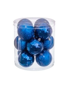 Bolas de Navidad Azul Plástico Ø 8 cm 19,5 X 19,5 X 22 CM (12 Unidades)