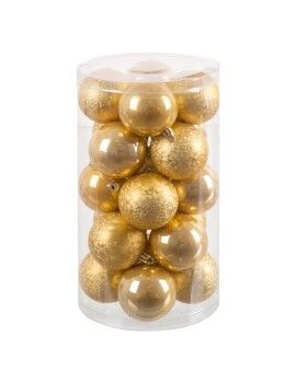 Bolas de Navidad Oro Dorado Plástico Ø 6 cm 14,5 x 14,5 x 26 cm (20 Unidades)