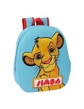 Mochila Escolar 3D The Lion King Simba Vermelho Azul Claro