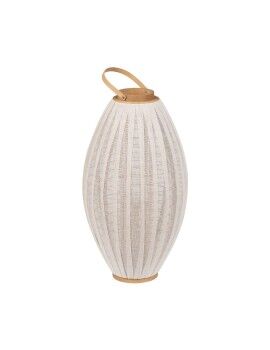 Lanterna Bege Natural Bambu Cristal 38 x 38 x 70 cm