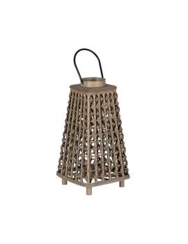 Lanterna Cinzento Bambu Cristal 26 x 26 x 47 cm