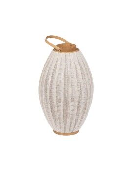 Lanterna Bege Natural Bambu Cristal 36 x 36 x 56 cm