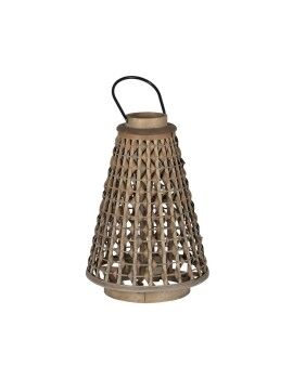 Lanterna Cinzento Bambu Cristal 34 x 34 x 49 cm