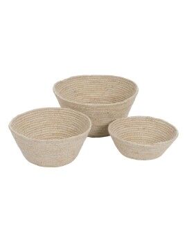 Cesta Multiusos Natural Junco 30 x 30 x 15 cm (3 Peças)