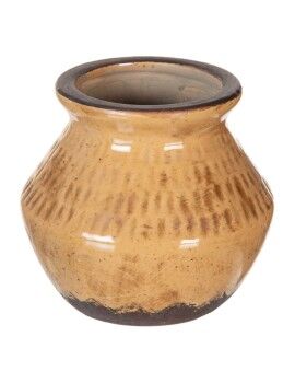 Vaso Castanho Cerâmica 13 x 13 x 11,5 cm