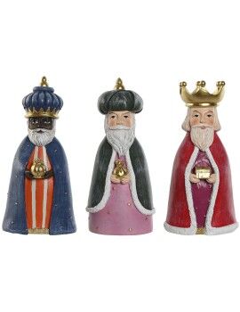 Adorno Navideño Home ESPRIT Multicolor Reyes Magos 9,5 x 7,5 x 20 cm (3 Piezas)