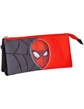 Portatodo Triple Spider-Man Rojo Negro 22,5 x 2 x 11,5 cm