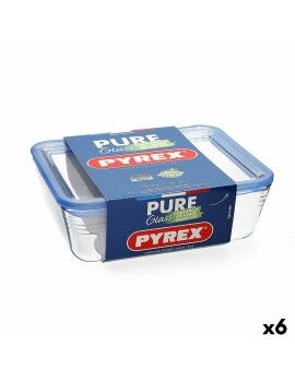 Fiambrera Hermética Pyrex Pure Glass Transparente Vidrio (800 ml) (6 Unidades)