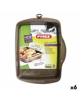 Molde Rectangular Pyrex Asimetria Negro Metal 35 x 27 cm Rectangular (6 Unidades)