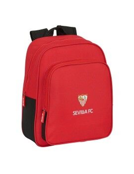 Mochila Escolar Sevilla Fútbol Club Preto Vermelho 28 x 34 x 10 cm