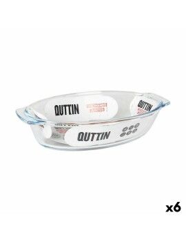 Fuente de Cocina Quttin 725 ml Vidrio Ovalado (6 Unidades)