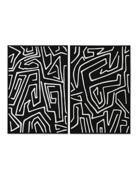 Pintura Home ESPRIT Branco Preto Moderno 83 x 4 x 123 cm (2 Unidades)