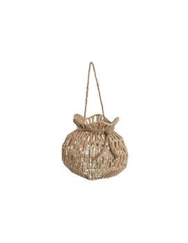 Portavelas Home ESPRIT Natural Metal Cuerda 15 x 15 x 20 cm