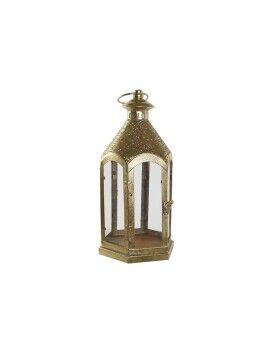 Portavelas Home ESPRIT Dorado Metal Cristal 18 x 18 x 35,5 cm