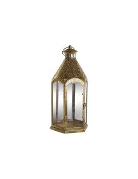 Portavelas Home ESPRIT Dorado Metal Cristal 23 x 23 x 48 cm