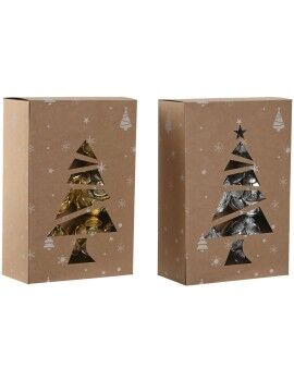 Bolas de Natal Home ESPRIT Dourado Prateado PVC 20 x 10 x 30 cm (2 Unidades)