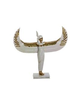 Figura Decorativa Home ESPRIT Blanco Dorado Resina Oriental 34 x 6,5 x 33,5 cm