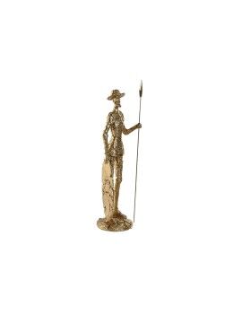 Figura Decorativa Home ESPRIT Dourado Resina 10 x 10 x 37 cm