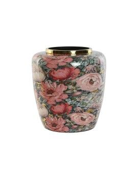 Vaso Home ESPRIT Multicolor Cor de Rosa Metal 33 x 33 x 35 cm