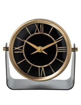 Reloj de Mesa Alexandra House Living Negro Dorado Metal 14 x 14 x 8 cm