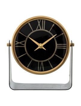 Reloj de Mesa Alexandra House Living Negro Dorado Metal 20 x 17 x 8 cm