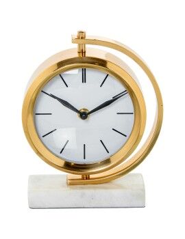 Reloj de Mesa Alexandra House Living Blanco Dorado Metal Mármol 20 x 16 x 5 cm