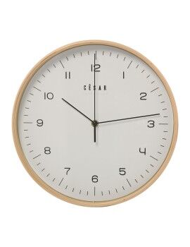 Reloj de Pared Alexandra House Living Blanco Marrón Madera 32 x 4 x 32 cm