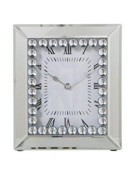 Reloj de Mesa Alexandra House Living Plateado Cristal Brillantes 22 x 26 x 6 cm