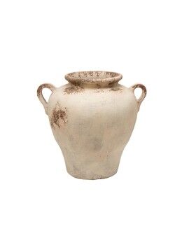 Vaso Romimex Branco Terracota 40 x 40 x 40 cm Com pegas