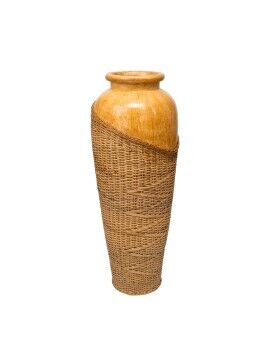 Vaso Romimex Castanho Rotim Terracota 30 x 100 x 30 cm