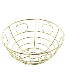 Frutero Alexandra House Living Dorado Metal 24 x 12 x 24 cm