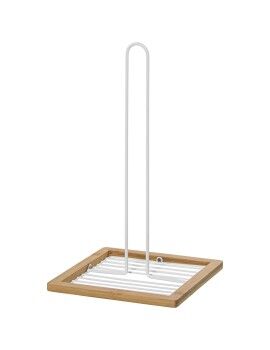 Suporte para Rolos de Papel de Cozinha Alexandra House Living Branco Castanho Madeira Metal 18 x...