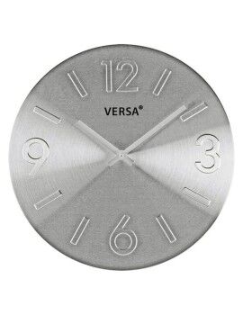 Reloj de Pared Versa Plateado Metal Aluminio 4 x 35,5 x 35,5 cm