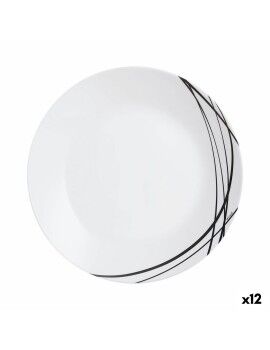 Prato de Jantar Arcopal Domitille Negro Duas cores Vidro 25 cm (12 Unidades)