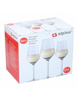 Conjunto de copos de vinho Alpina Transparente 370 ml (6 Unidades)